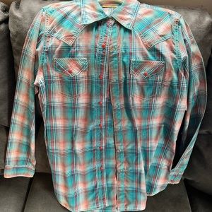 Girls button down snap collared shirt